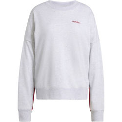 adidas Seasonal Essentials Colorpop Sweatshirt Damen KC3997 - light grey heather/active maroon XS