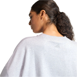 adidas Seasonal Essentials Colorpop Sweatshirt Damen KC3997 - light grey heather/active maroon XS