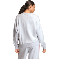 adidas Seasonal Essentials Colorpop Sweatshirt Damen KC3997 - light grey heather/active maroon XS