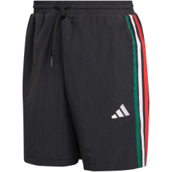 adidas Essentials 3-Streifen Chelsea Webshorts Herren KE5601 - black/team dark green/white/better scarlet L