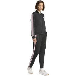 adidas Essentials 3-Streifen Trainingsanzug Damen KQ7578 - black/clear pink XS