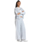 adidas Essentials 3-Streifen Woven Fallschirmhose Damen KC5221 - halo silver/white XL