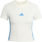 adidas Essentials 3-Streifen Slim Baby Tee T-Shirt Damen KQ5102 - off white/ray blue S