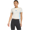 adidas Essentials 3-Streifen Slim Baby Tee T-Shirt Damen KQ5102 - off white/ray blue S