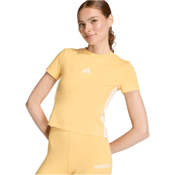 adidas Essentials 3-Streifen Slim Baby Tee T-Shirt Damen KD2342 - semi ice tangerine/white S
