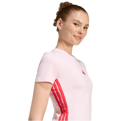 adidas Essentials 3-Streifen Slim Baby Tee T-Shirt Damen KA4965 - clear pink/pure ruby XS