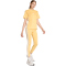 adidas Essentials 3-Streifen Cotton T-Shirt Damen KD2340 - semi ice tangerine/white S