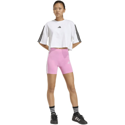adidas Essentials 3-Streifen High-Waist kurze Leggings Damen KT1625 - st tropic bloom/white XS