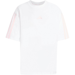 adidas Essentials 3-Streifen Boyfriend T-Shirt Damen KQ5076 - white/clear pink XXL