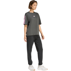 adidas Essentials 3-Streifen Boyfriend T-Shirt Damen KQ5075 - grey six/st tropic bloom XS