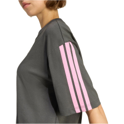 adidas Essentials 3-Streifen Boyfriend T-Shirt Damen KQ5075 - grey six/st tropic bloom XS