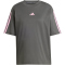 adidas Essentials 3-Streifen Boyfriend T-Shirt Damen KQ5075 - grey six/st tropic bloom XS