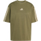 adidas Essentials 3-Streifen Boyfriend T-Shirt Damen KQ5074 - olive strata/wonder cargo XS