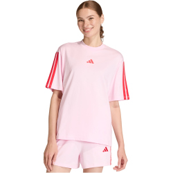 adidas Essentials 3-Streifen Boyfriend T-Shirt Damen KD2348 - clear pink/pure ruby XS