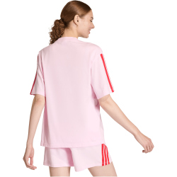 adidas Essentials 3-Streifen Boyfriend T-Shirt Damen KD2348 - clear pink/pure ruby XS