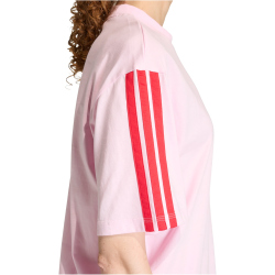 adidas Essentials 3-Streifen Boyfriend T-Shirt Damen KD2348 - clear pink/pure ruby XS