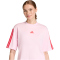 adidas Essentials 3-Streifen Boyfriend T-Shirt Damen KD2348 - clear pink/pure ruby S