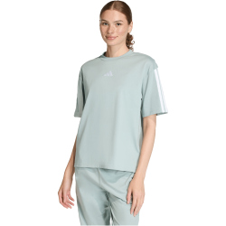 adidas Essentials 3-Streifen Boyfriend T-Shirt Damen KC5204 - wonder sage/white XS