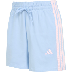 adidas Essentials 3-Streifen Baumwoll Sweatshorts Damen KD4779 - glow blue/clear pink M