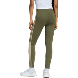 adidas Essentials 3-Streifen Baumwoll Leggings Damen KT1004 - olive strata/wonder cargo XS