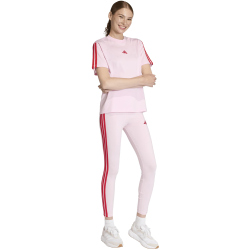 adidas Essentials 3-Streifen Baumwoll Leggings Damen KC5180 - clear pink/pure ruby XS