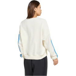 adidas Essentials 3-Streifen French Terry Sweatshirt Damen KQ5103 - off white/ray blue XS