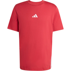 adidas Essentials 3-Streifen Single Jersey T-Shirt Herren KD4865 - active maroon/white L