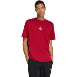 adidas Essentials 3-Streifen Single Jersey T-Shirt Herren KD4865 - active maroon/white XXL