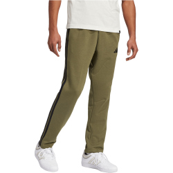 adidas Essential 3-Streifen Open Hem Fleece Trainingshose Herren JE6331 - olive strata/black S