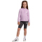 adidas GoTo 1/4-Zip Sweatshirt + kurze Leggings Set Mädchen KD8549 - active purple/ice lavender/white 104