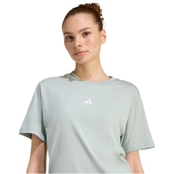 adidas Essentials Small Logo Baumwoll T-Shirt Damen KC5248 - wonder sage/white XS