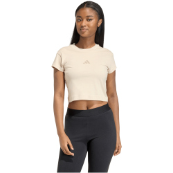 adidas Future Icons Small Logo Baby Tee T-Shirt Damen KD7721 - crystal linen L