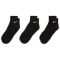 3er Pack NIKE Everyday Lightweight Ankle Trainingssocken 010 - black/white 34-38