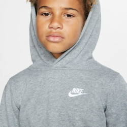 NIKE Sportswear Club Fleece-Kapuzenpullover Kinder carbon heather/white XS (122-128 cm)