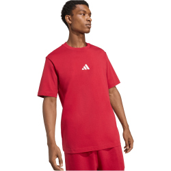 adidas Essentials Small Logo Single Jersey T-Shirt Herren KC0902 - active maroon/white M