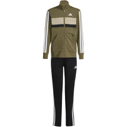 adidas Seasonal Essentials Tiberio 3-Streifen Tricot Trainingsanzug Kinder KC2124 - olive strata/white 128