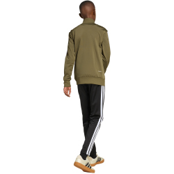 adidas Seasonal Essentials Tiberio 3-Streifen Tricot Trainingsanzug Kinder KC2124 - olive strata/white 128