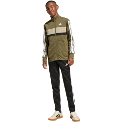 adidas Seasonal Essentials Tiberio 3-Streifen Tricot Trainingsanzug Kinder KC2124 - olive strata/white 164