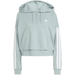 adidas Essentials 3-Streifen French Terry 1/4-Zip Hoodie Damen KC5226 - wonder sage/white XS