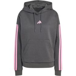 adidas Essentials 3-Streifen Fleece Hoodie Damen KQ5077 - grey six/st tropic bloom XS
