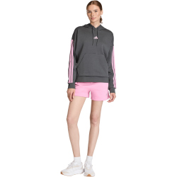 adidas Essentials 3-Streifen Fleece Hoodie Damen KQ5077 - grey six/st tropic bloom XS