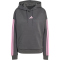 adidas Essentials 3-Streifen Fleece Hoodie Damen KQ5077 - grey six/st tropic bloom XS
