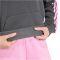 adidas Essentials 3-Streifen Fleece Hoodie Damen KQ5077 - grey six/st tropic bloom XS