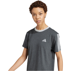 adidas Essentials 3-Streifen Loose Fit T-Shirt Damen JZ3310 - dark grey heather XS