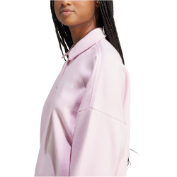 adidas Essentials Linear Fleece Polo Sweatshirt Damen JM1949 - clear pink/white XS