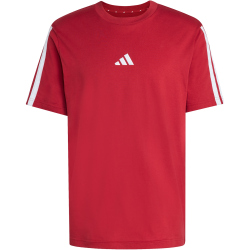 adidas Essentials 3-Streifen Single Jersey T-Shirt Herren KR2699 - active maroon/white M