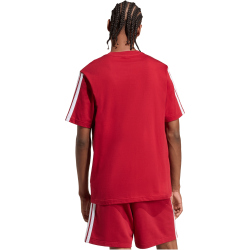adidas Essentials 3-Streifen Single Jersey T-Shirt Herren KR2699 - active maroon/white M