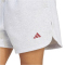 adidas 3-Streifen Studio Fleece Loose Sweatshorts Damen KT3267 - light grey heather S