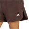 adidas 3-Streifen Studio Fleece Loose Sweatshorts Damen KT0886 - aurora coffee S