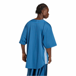 adidas Stadium Mesh Baseballshirt Herren JZ6927 - dusky petrol/ray blue/white XS
